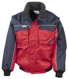 Result Work-Guard RE71A - Blouson de pilote résistant à manches zippées Work-guard™ Red/ Navy