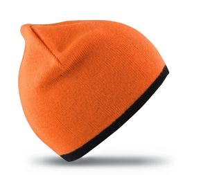 Result Winter Essentials RC046 - Bonnet réversible mode Bright Orange / Black