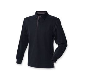 Front row FR043 - Polo Rugby Manches Longues Homme Noir