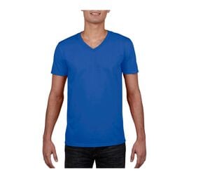 Gildan GN646 - T-Shirt Homme Col V 100% Coton Bleu Royal