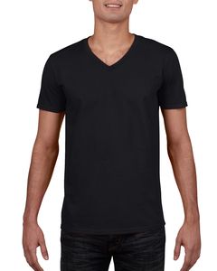 Gildan GN646 - T-Shirt Homme Col V 100% Coton Noir