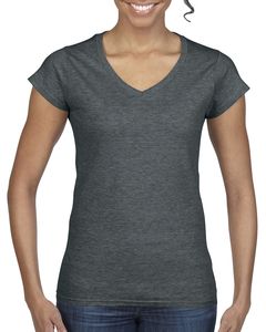 Gildan GN647 - T-Shirt Femme Col V 100% Coton Gris Athlétique Foncé