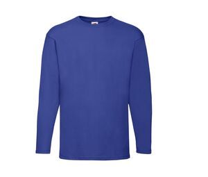 Fruit of the Loom SC233 - T-Shirt Homme Manches Longues 100% coton Bleu Royal