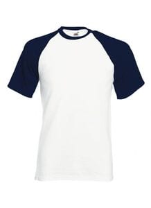 Fruit of the Loom SC237 - T-Shirt Baseball White/Deep navy
