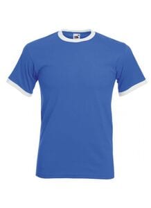 Fruit of the Loom SC245 - T-Shirt Homme Ringer 100% Coton Bleue Royal/Blanc