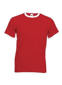 Fruit of the Loom SC245 - T-Shirt Homme Ringer 100% Coton Red/White