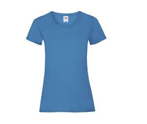 Fruit of the Loom SC600 - T-Shirt Femme Coton Lady-Fit Azure Blue