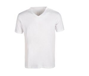 Sans Étiquette SE683 - T-Shirt Col V Homme Blanc