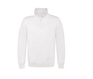 B&C BCID4 - Sweatshirt Col Zippé Homme Blanc