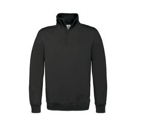 B&C BCID4 - Sweatshirt Col Zippé Homme Noir