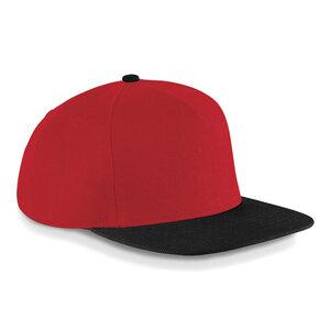 Beechfield BF660 - Casquette Visière Plate Snapback Classic Red/Black