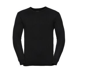 Russell Collection JZ710 - Pull Col V Homme Coton Noir