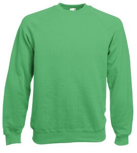 Fruit of the Loom SC260 - Pull à Manches Raglan Homme Vert Kelly
