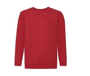 Fruit of the Loom SC351 - Sweat Enfant Col Rond Rouge