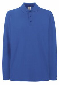 Fruit of the Loom SC384 - Polo Manches Longues Homme Premium Bleu Royal