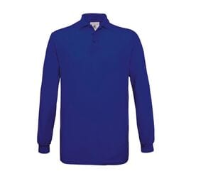 B&C BC425 - Polo Manches Longues 100% Coton Bleu Royal
