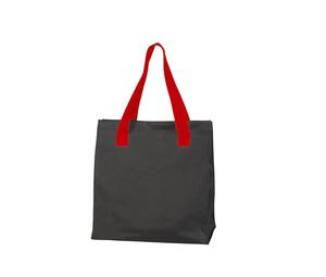 Black&Match BM900 - Shopping Bag Anses Contrastées Noir/Rouge