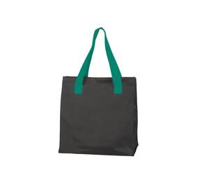 Black&Match BM900 - Shopping Bag Anses Contrastées Black/Kelly Green