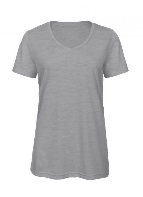 B&C BC058 - Tee-shirt col V femme Tri-blend
