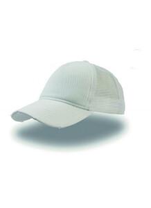 Atlantis AT082 - Casquette 5 Pans style Trucker Visière en Coton White/White