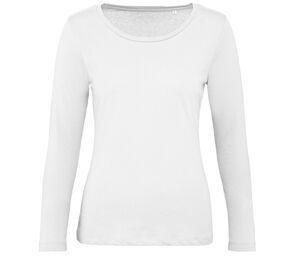 B&C BC071 - Tee-Shirt Manches Longues Femme 100% Coton Bio Blanc
