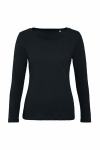 B&C BC071 - Tee-Shirt Manches Longues Femme 100% Coton Bio Noir