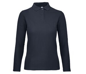 B&C ID1LW - Polo Manches Longues Femme Navy