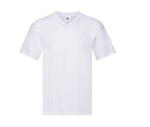Fruit of the Loom SC224 - Tee-Shirt Homme Col V 100% Coton Blanc