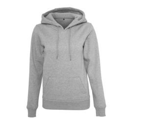 BUILD YOUR BRAND BY026 - Sweat femme à capuche lourd Heather Grey