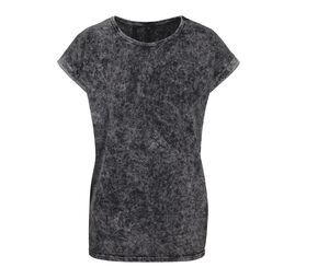 BUILD YOUR BRAND BY053 - T-shirt femme délavé Dark Grey/ White