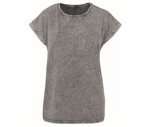 BUILD YOUR BRAND BY053 - T-shirt femme délavé Grey / Black