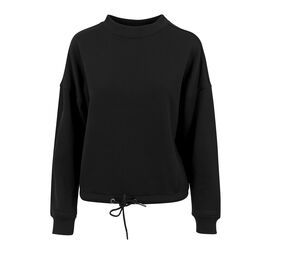 BUILD YOUR BRAND BY058 - Sweat femme oversize col rond Black