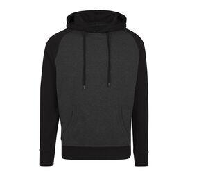 BUILD YOUR BRAND BY077 - Sweat capuche manches raglan Charcoal/ Black