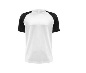 JHK JK905 - T-shirt baseball de sport Blanc-Noir