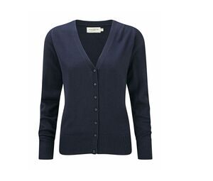 Russell Collection JZ715 - Cardigan Femme Col V Coton Navy