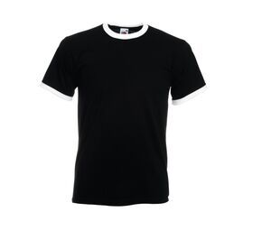 Fruit of the Loom SC245 - T-Shirt Homme Ringer 100% Coton Black