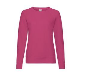 Fruit of the Loom SC361 - Sweat Femme Manches Longues Coton Fuchsia