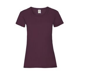 Fruit of the Loom SC600 - T-Shirt Femme Coton Lady-Fit Burgundy