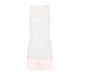 TOWEL CITY TC052 - Ensemble pyjama femme White / White Pink Stripe