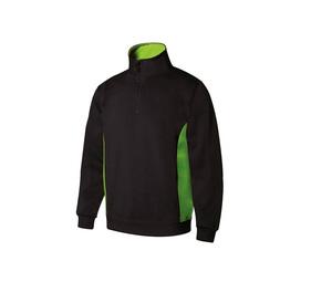 VELILLA V5704 - SWEAT BICOLORE COL ZIPPÉ Black / Lime