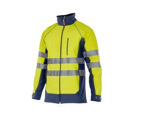 VELILLA V6001 - BLOUSON SOFTSHELL BICOLORE HAUTE VISIBILITÉ Fluo Yellow / Navy