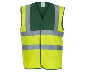 Yoko YK100 - Gilet 2 b&b de haute visibilité Enfant (HVW100CH) Paramedic Green / Hi Vis Yellow