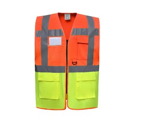 YOKO YK801 - Gilet multi-fonction haute sécurité Hi Vis Orange / Hi Vis Yellow