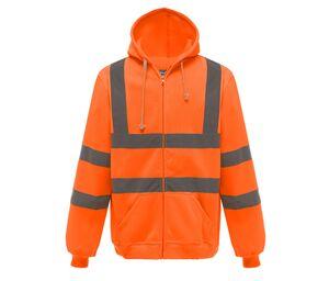 YOKO YKK07 - Sweat capuche zippé haute visibilité Hi Vis Orange