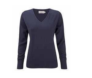 Russell Collection JZ10F - Sweat-Shirt Femme Col V Navy